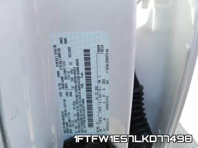 1FTFW1E57LKD77498 фото 2