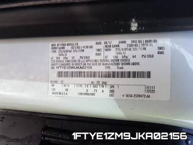 1FTYE1ZM9JKA02156 фото 2