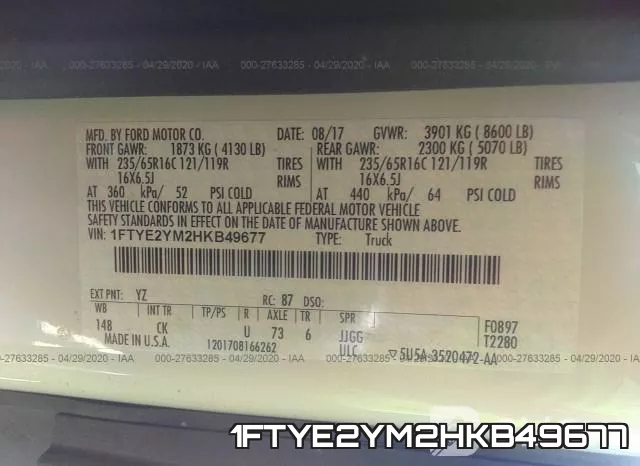 1FTYE2YM2HKB49677 фото 10