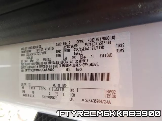 1FTYR2CM6KKA83900 фото 2