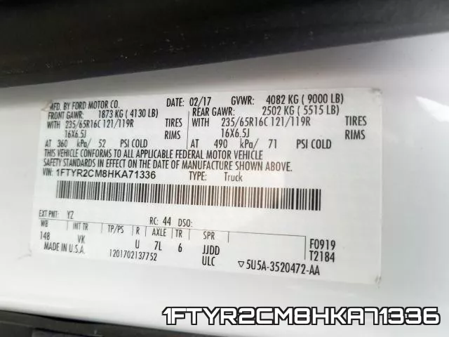 1FTYR2CM8HKA71336 фото 2