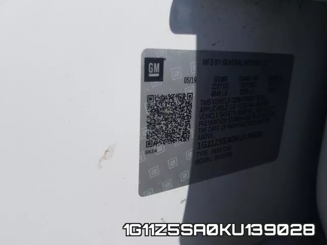 1G11Z5SA0KU139028 фото 2