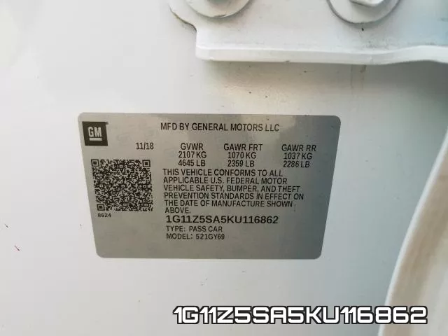 1G11Z5SA5KU116862 фото 2