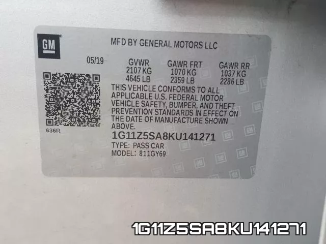 1G11Z5SA8KU141271 фото 2