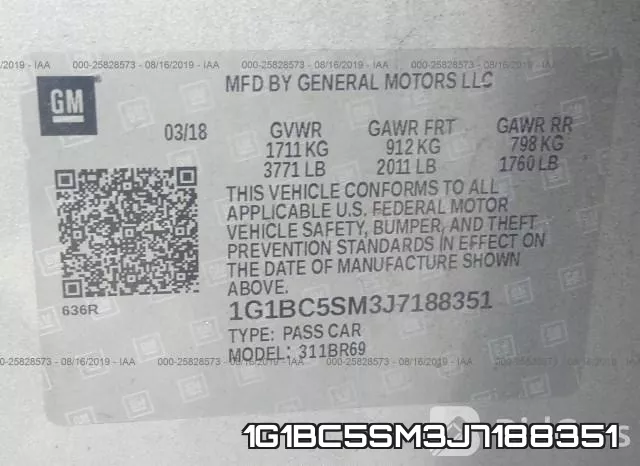 1G1BC5SM3J7188351 фото 10