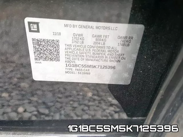 1G1BC5SM5K7125396 фото 2