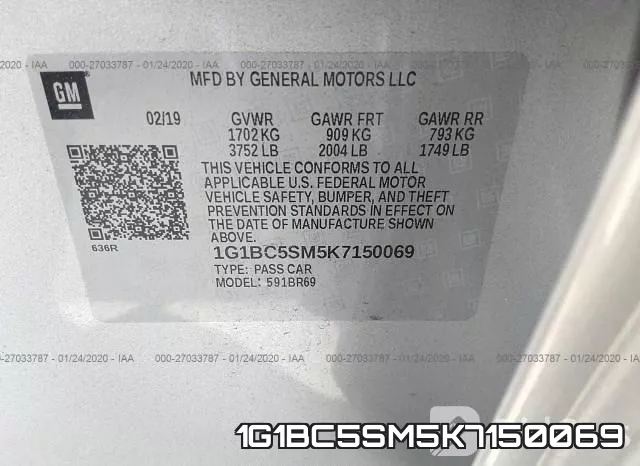 1G1BC5SM5K7150069 фото 10