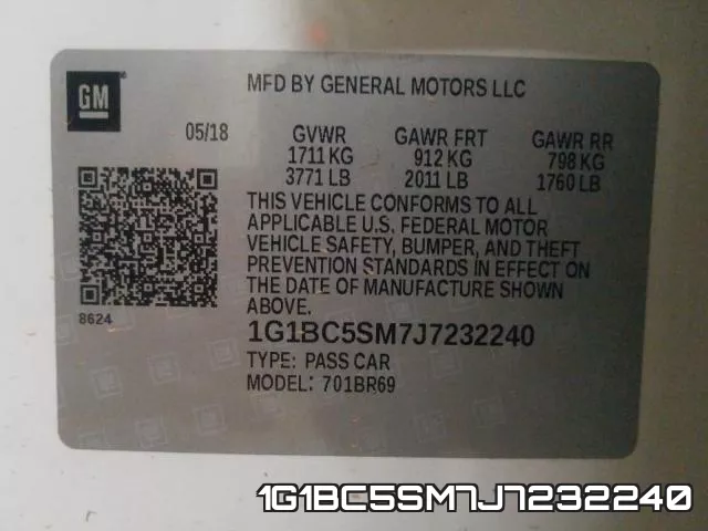 1G1BC5SM7J7232240 фото 2
