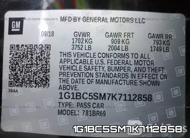 1G1BC5SM7K7112858 фото 10