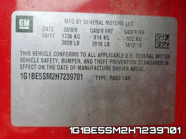 1G1BE5SM2H7239701 фото 2