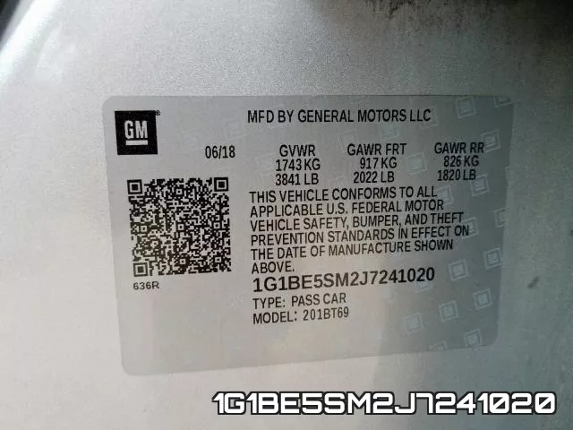1G1BE5SM2J7241020 фото 2