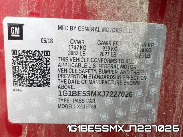 1G1BE5SMXJ7227026 фото 2