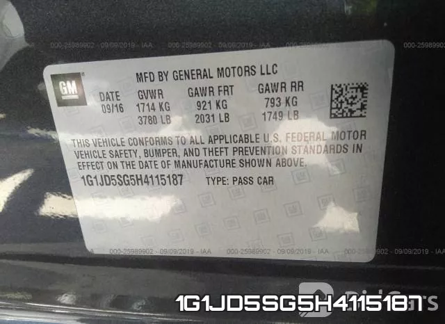 1G1JD5SG5H4115187 фото 10