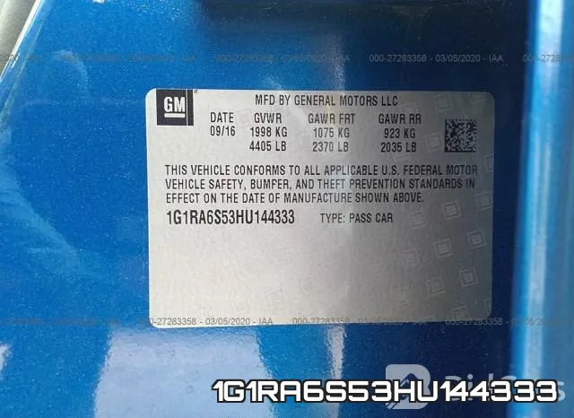 1G1RA6S53HU144333 фото 10
