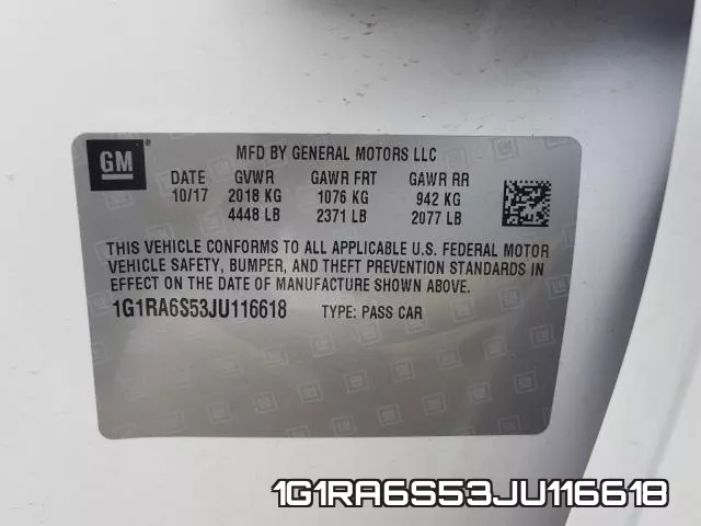 1G1RA6S53JU116618 фото 2