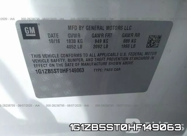 1G1ZB5ST0HF149063 фото 10