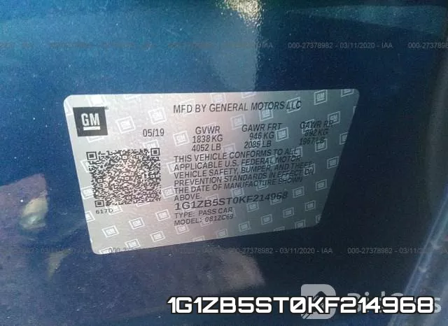 1G1ZB5ST0KF214968 фото 10