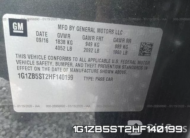 1G1ZB5ST2HF140199 фото 10