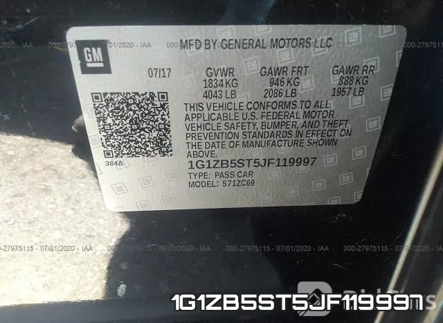 1G1ZB5ST5JF119997 фото 10