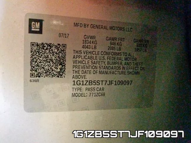 1G1ZB5ST7JF109097 фото 2