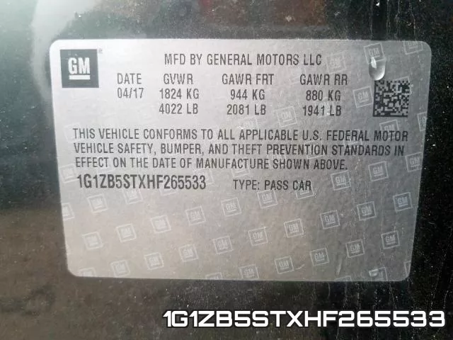 1G1ZB5STXHF265533 фото 2