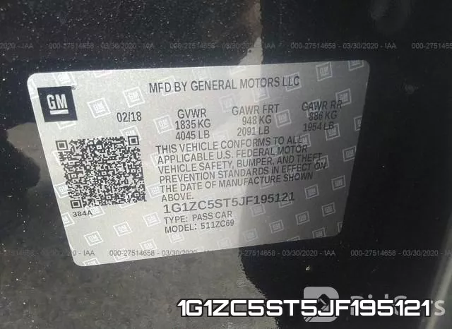 1G1ZC5ST5JF195121 фото 10