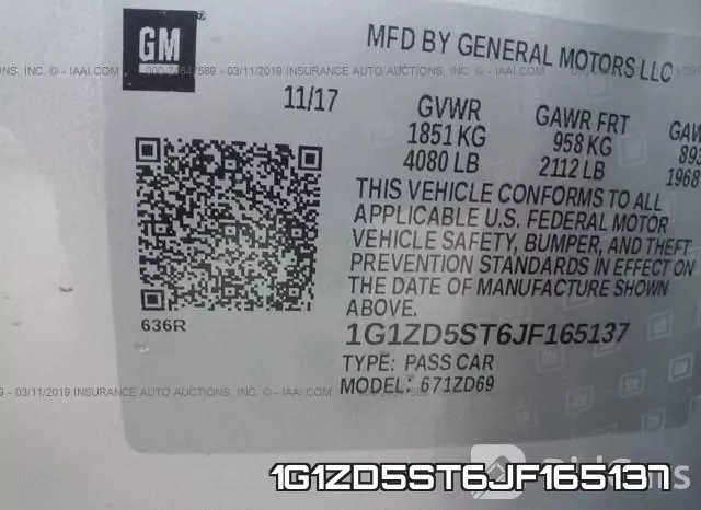1G1ZD5ST6JF165137 фото 10
