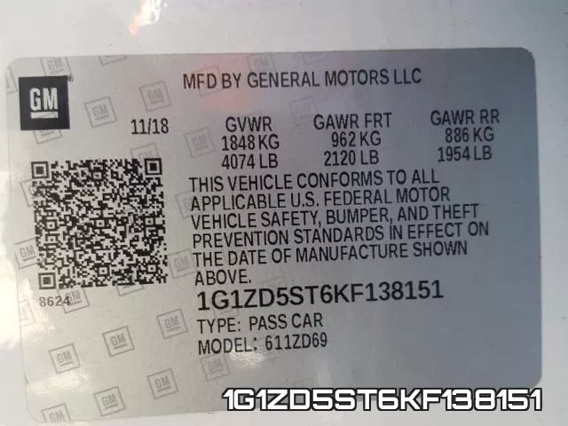 1G1ZD5ST6KF138151 фото 2