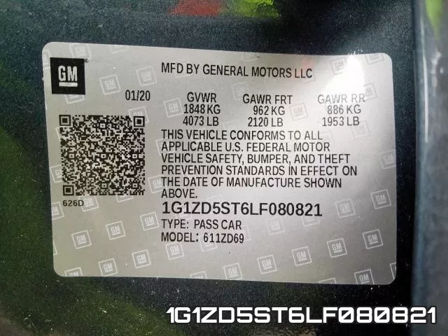 1G1ZD5ST6LF080821 фото 2