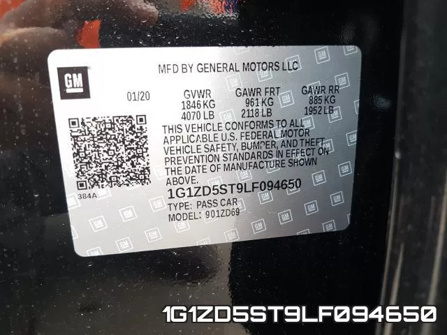 1G1ZD5ST9LF094650 фото 2