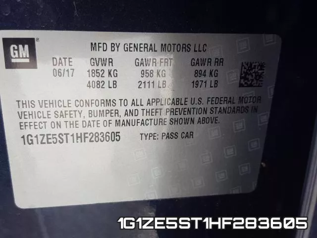 1G1ZE5ST1HF283605 фото 2