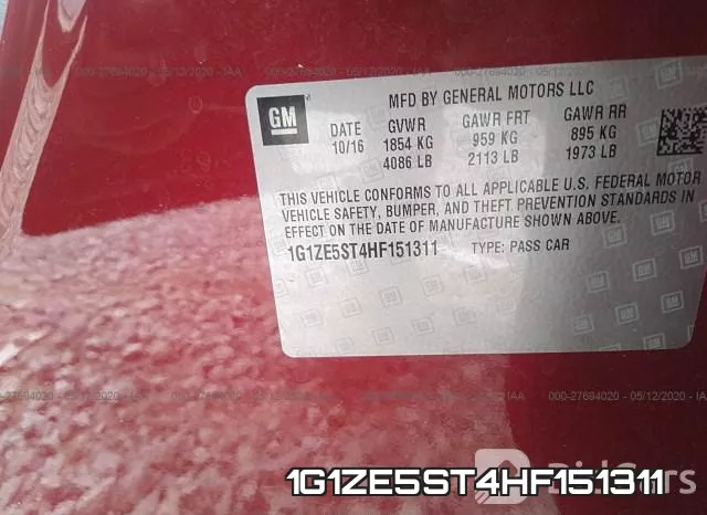 1G1ZE5ST4HF151311 фото 10