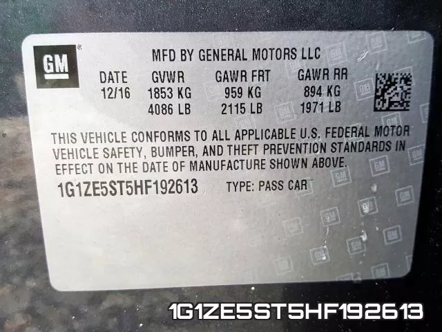 1G1ZE5ST5HF192613 фото 2