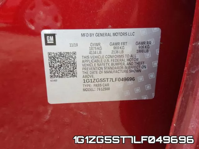 1G1ZG5ST7LF049696 фото 2