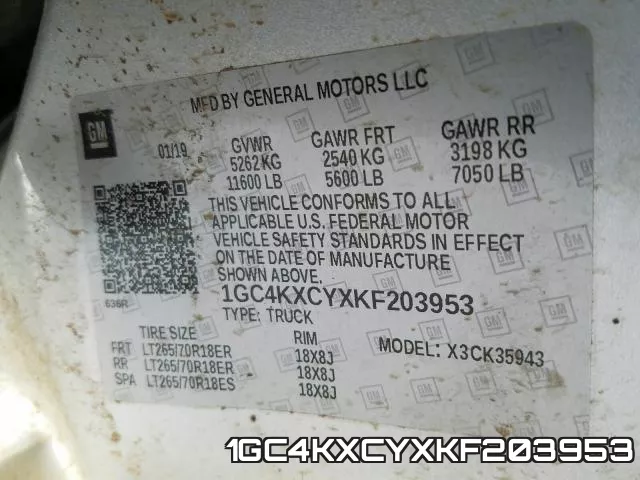 1GC4KXCYXKF203953 фото 2
