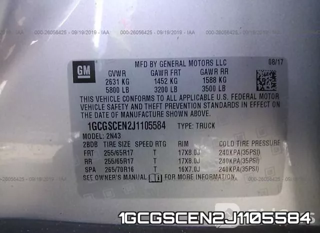 1GCGSCEN2J1105584 фото 10