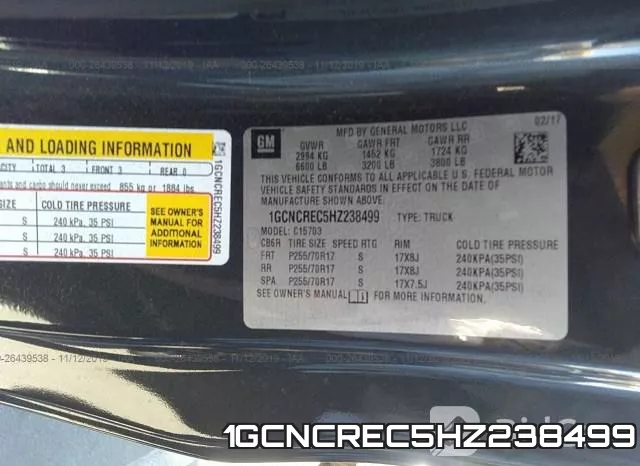 1GCNCREC5HZ238499 фото 10