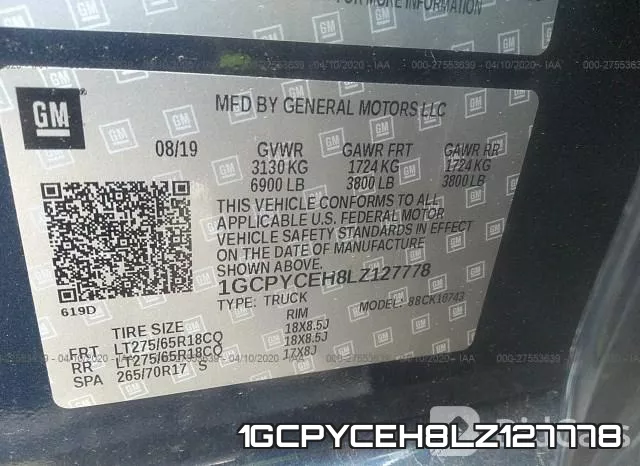 1GCPYCEH8LZ127778 фото 10