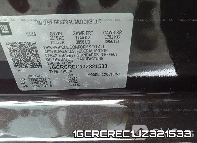 1GCRCREC1JZ321533 фото 10