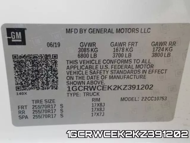 1GCRWCEK2KZ391202 фото 2