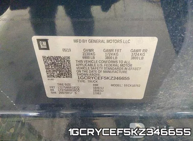 1GCRYCEF5KZ346655 фото 10