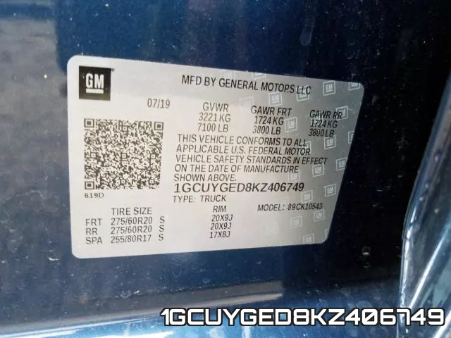 1GCUYGED8KZ406749 фото 2