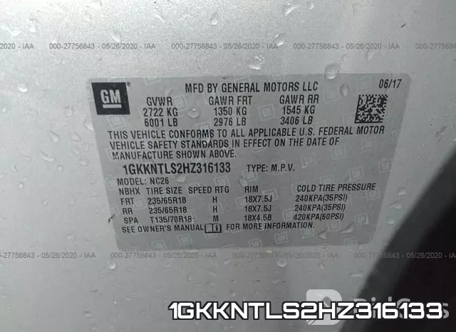 1GKKNTLS2HZ316133 фото 10