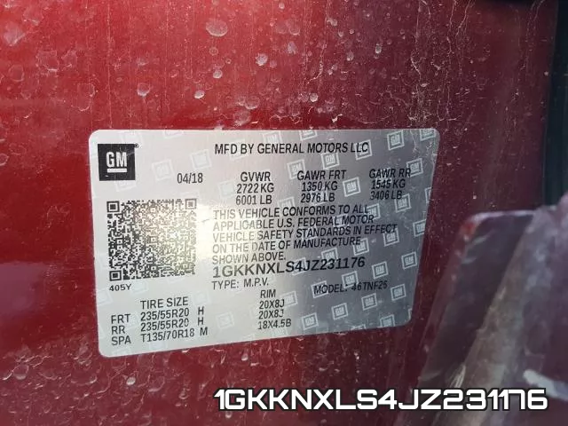 1GKKNXLS4JZ231176 фото 2