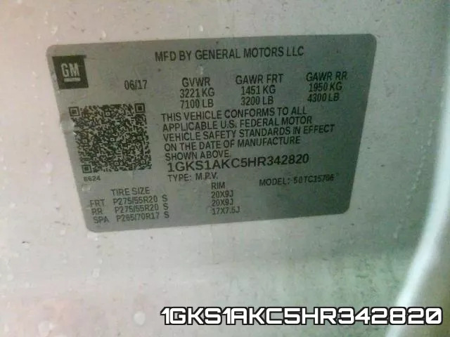 1GKS1AKC5HR342820 фото 2