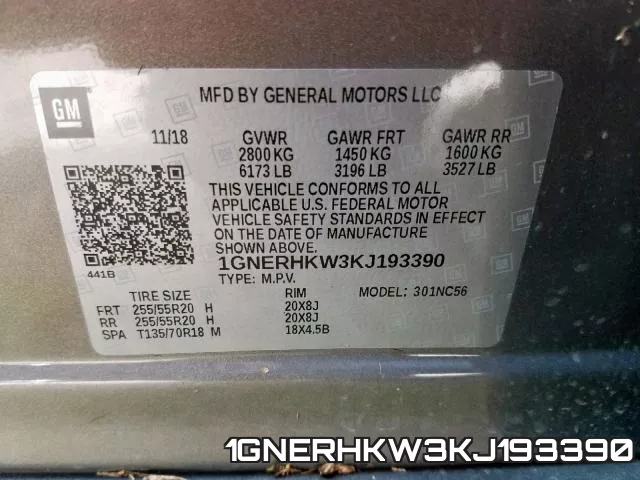1GNERHKW3KJ193390 фото 2