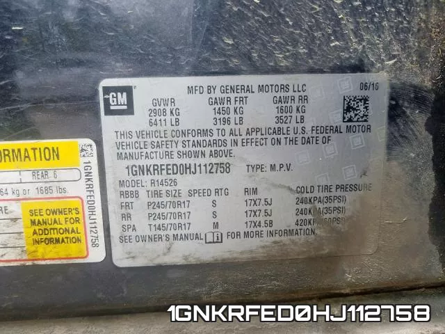 1GNKRFED0HJ112758 фото 2