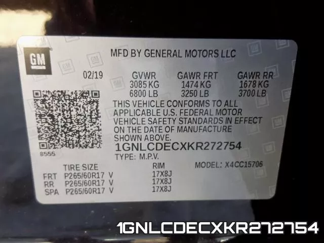 1GNLCDECXKR272754 фото 2