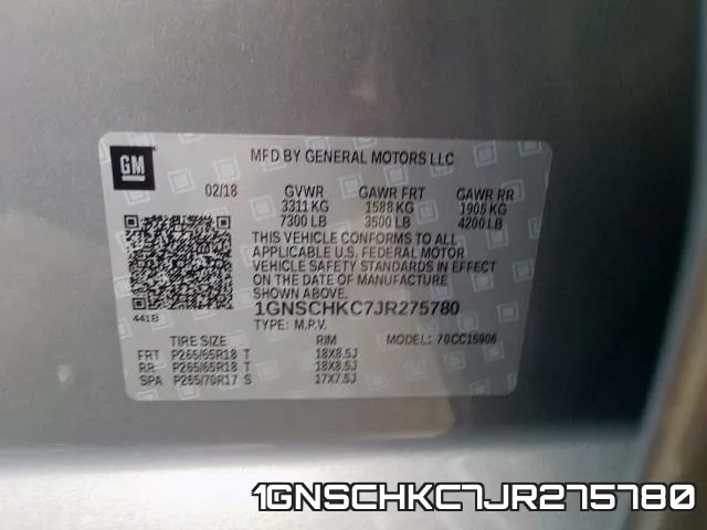 1GNSCHKC7JR275780 фото 2
