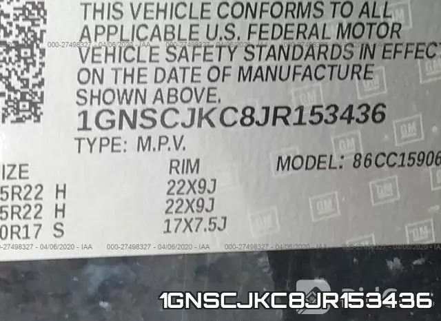 1GNSCJKC8JR153436 фото 10